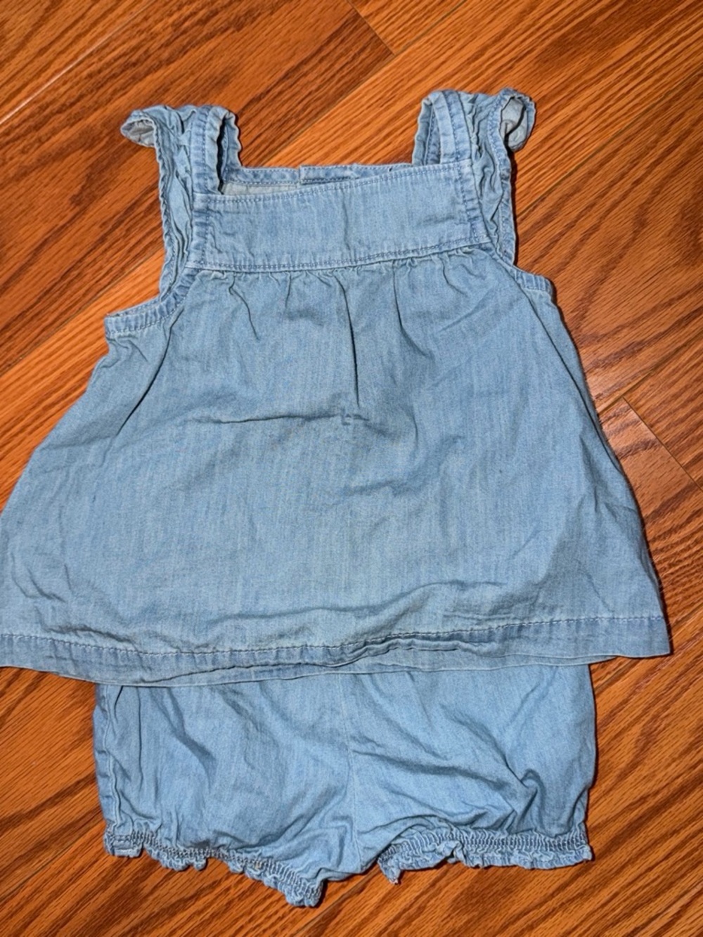 Carter’s Light Blue Denim-Style Baby Shorts Set